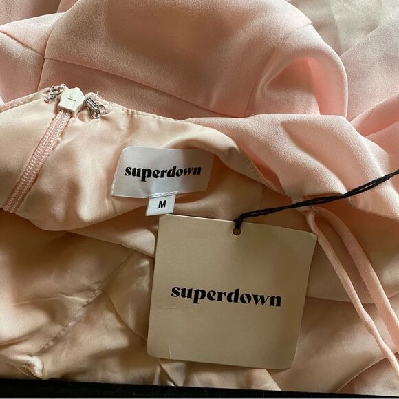 NWT Superdown Addison maxi dress blush pink chiffon slip Revolve M - Picture 9 of 10